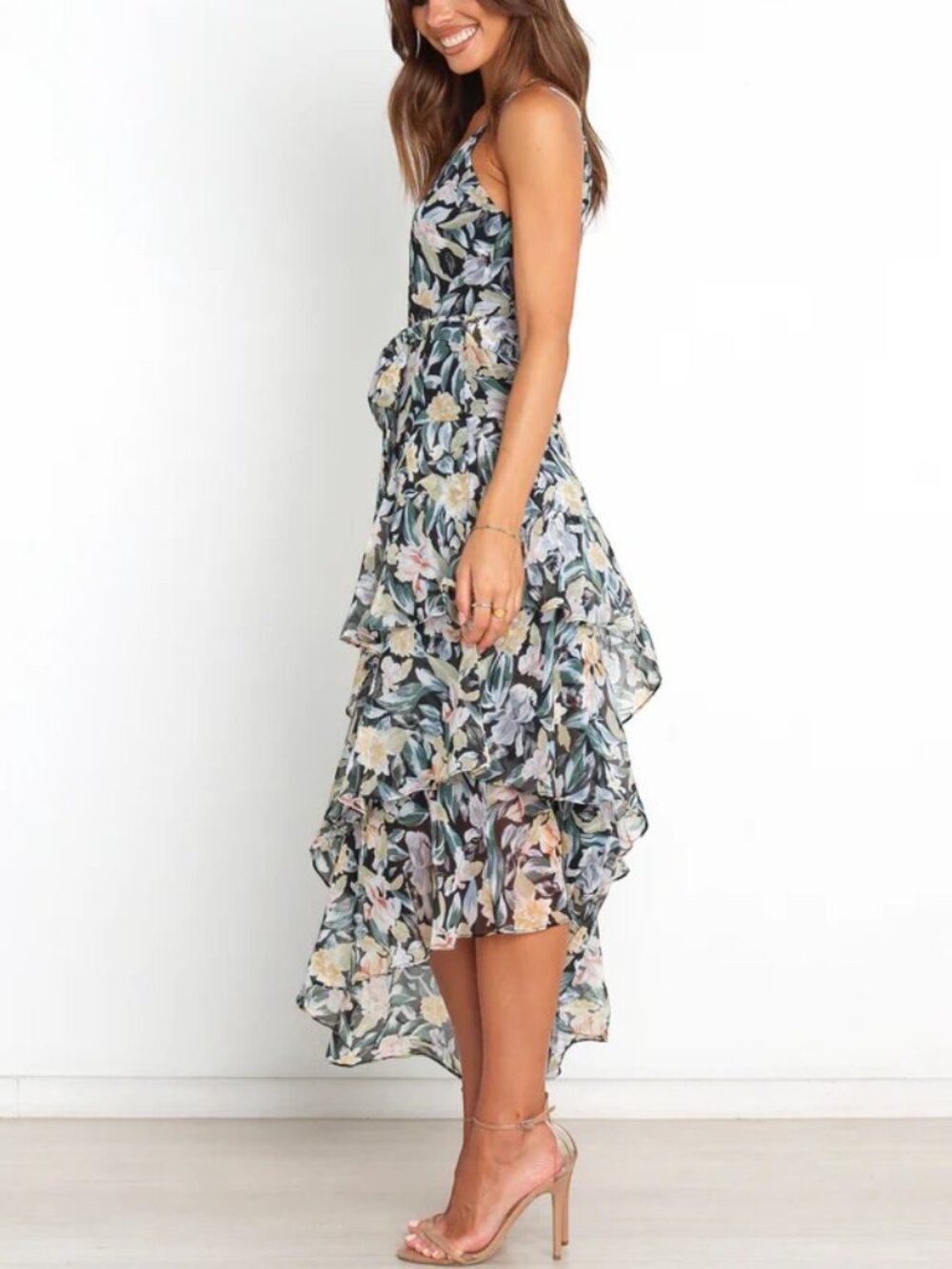 Amren One Shoulder Floral Midi Dress NWT Size 2 Petal & Pup - Picture 4 of 16